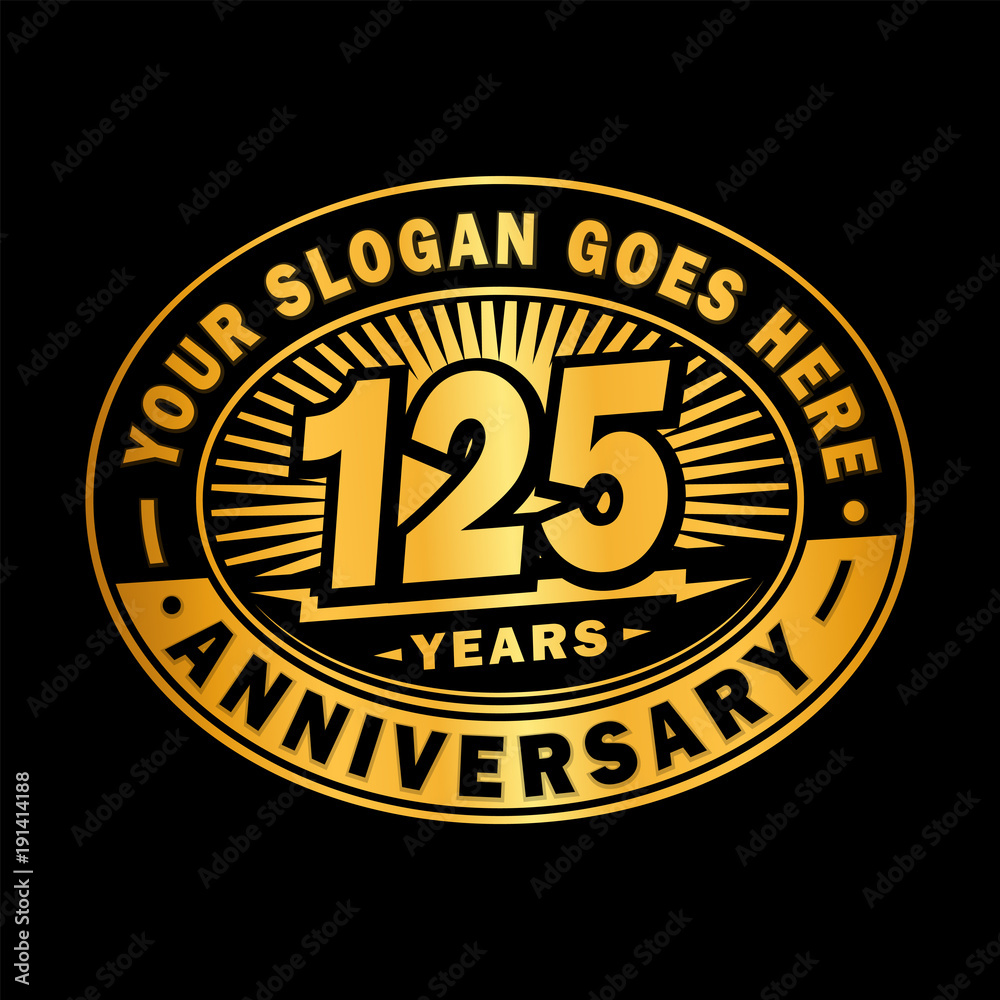 125 years anniversary design template. Vector and illustration. 125th logo. 
