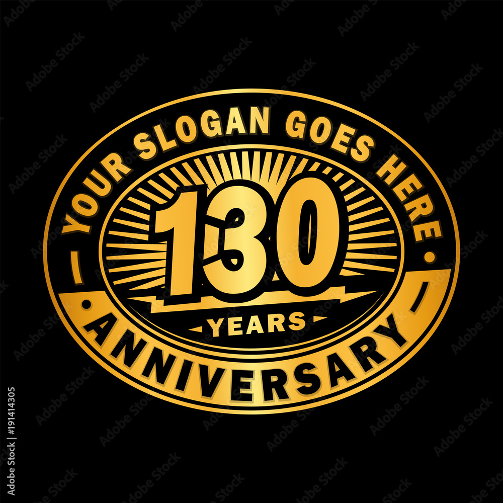 130 years anniversary design template. Vector and illustration. 130th logo. 