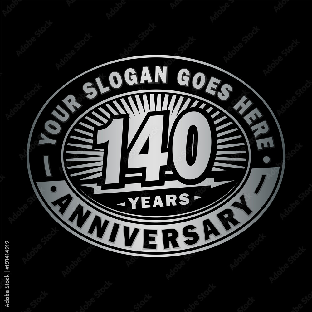 140 years anniversary design template. Vector and illustration. 140th logo. 