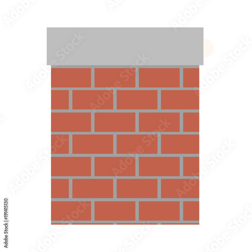 chimney in brick material on colorful silhouette vector illustration