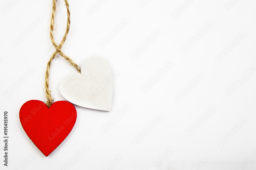 Valentine's day white background with hearts Valentine's day white background with hearts
