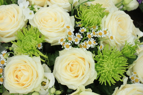 White wedding roses