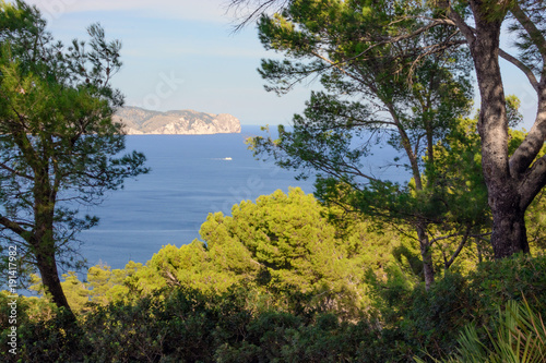 Mallorca landscape Formentor seen from Alcudia peninsula.