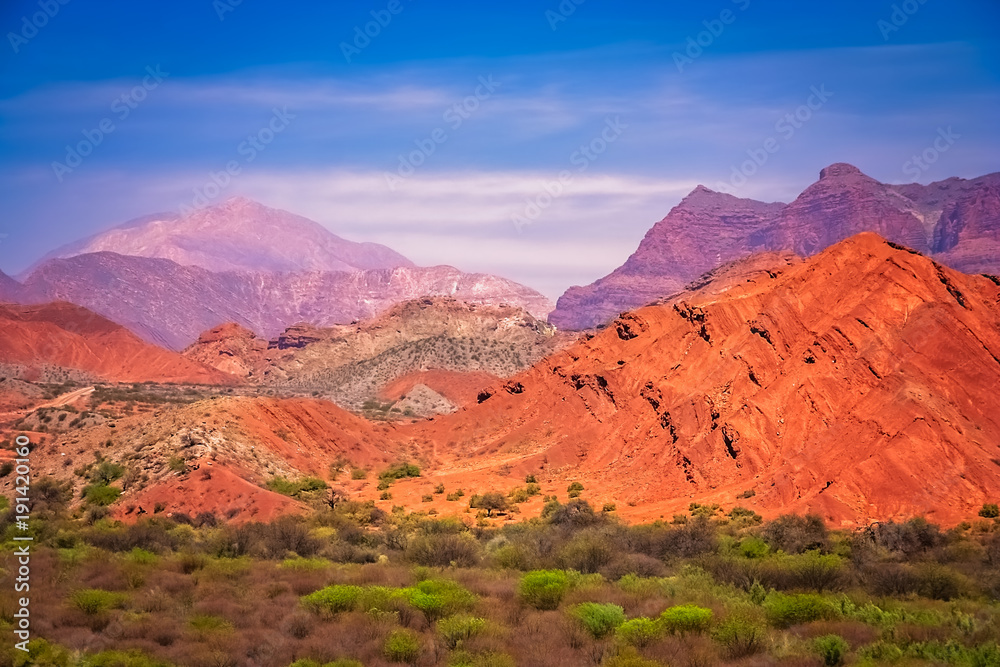 Naklejka premium Colourful mountains of Quebrada de Humahuaca