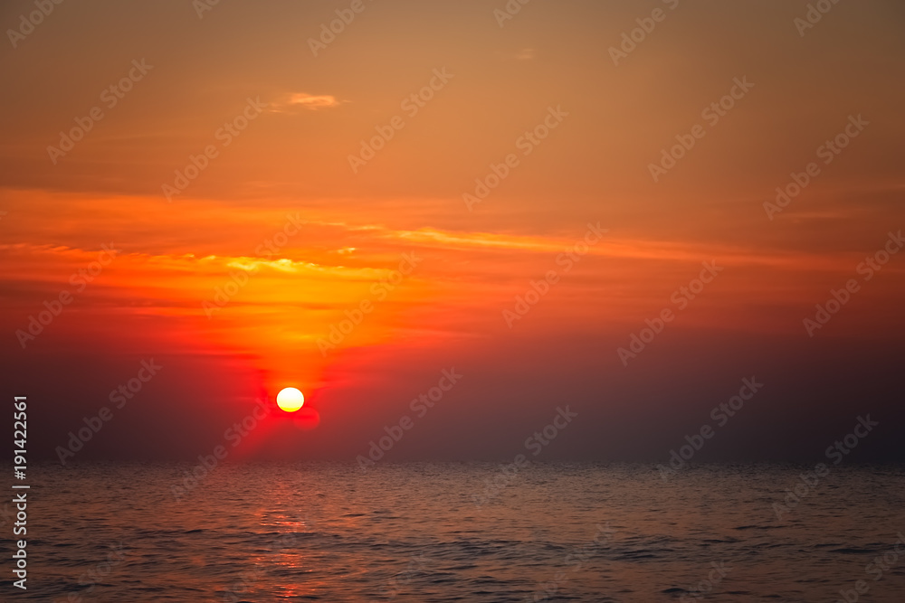 Spectacular sunset over the coast of Thailand Spectacular sunset over the coast of Thailand
