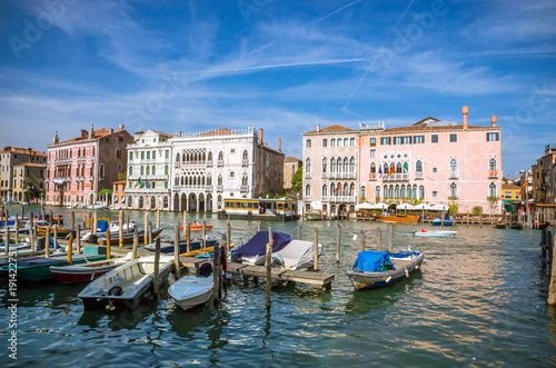 Panoramic view of famous Grand Canal in Venice  Italy