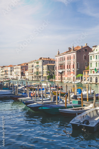 Panoramic view of famous Grand Canal in Venice, Italy