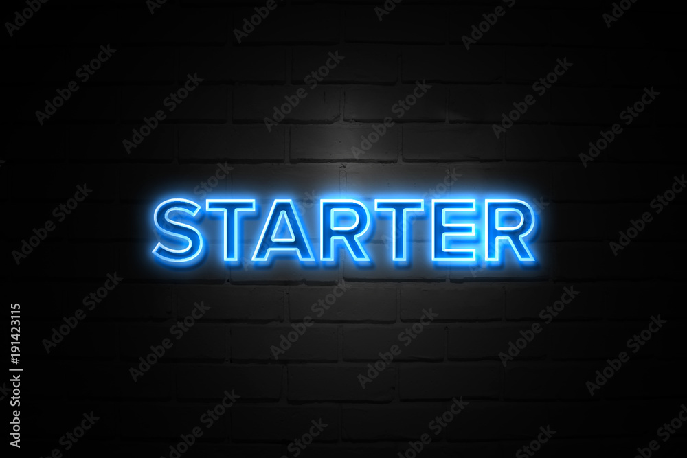 Starter neon Sign on brickwall