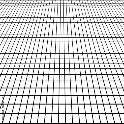 Perspective Grid view at an angle  background white floor tile grid view from man