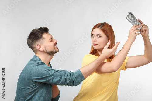 Man begging his wife to giv...