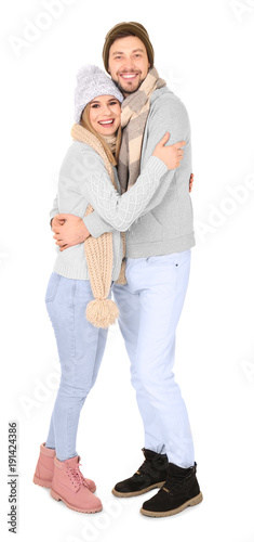 Young couple in warm clothi...