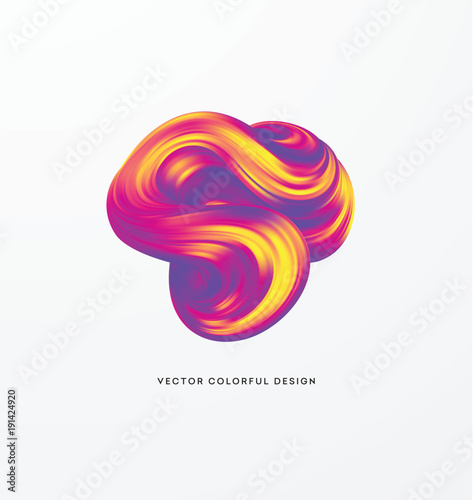 3d Abstract colorful fluid design. Vector illustration