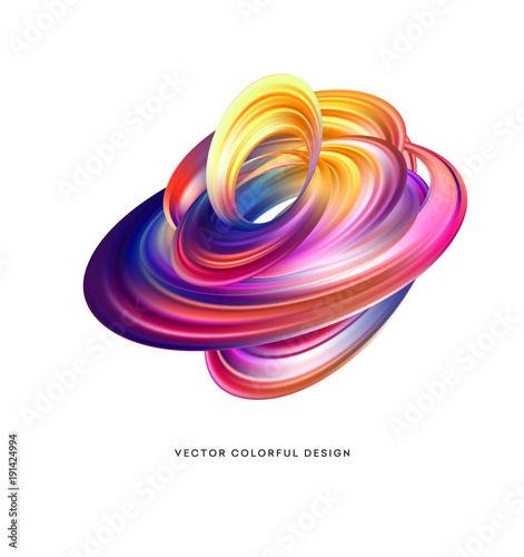 3d Abstract colorful fluid design. Vector illustration