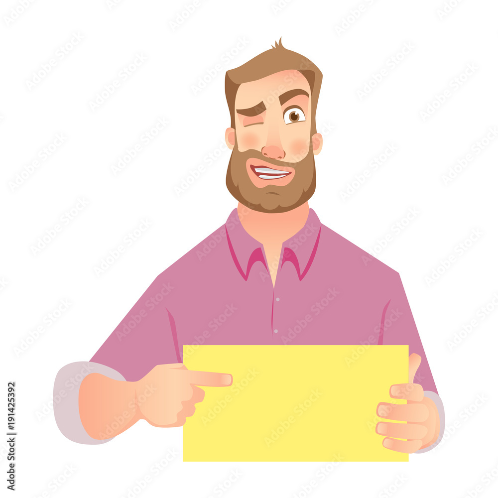 man holding blank paper man holding blank paper