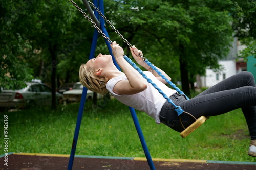 woman on a swing