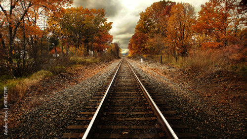 Train tracks in fall