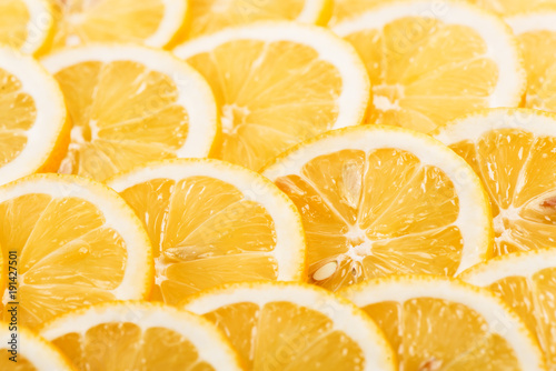 Background texture of sliced lemon.
