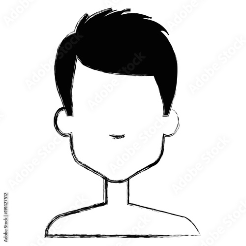 young man shirtless avatar character vector illustration design