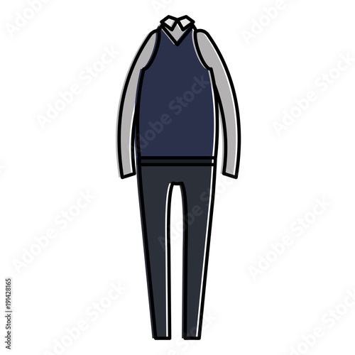elegant masculine costume icon vector illustration design