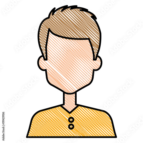 young man avatar character vector illustration design