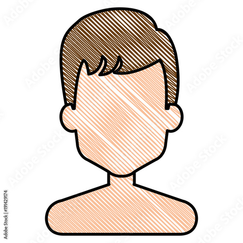 young man shirtless avatar character vector illustration design