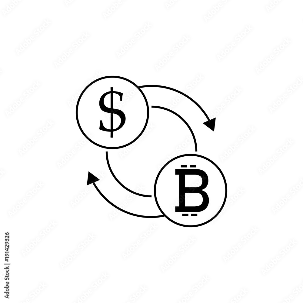 exchange of crypto currency icon. Element of crypto currency for mobile concept and web apps. Thin line icon for website design and development, app development. Premium icon exchange of crypto currency icon. Element of crypto currency for mobile concept and web apps. Thin line icon for website design and development, app development. Premium icon