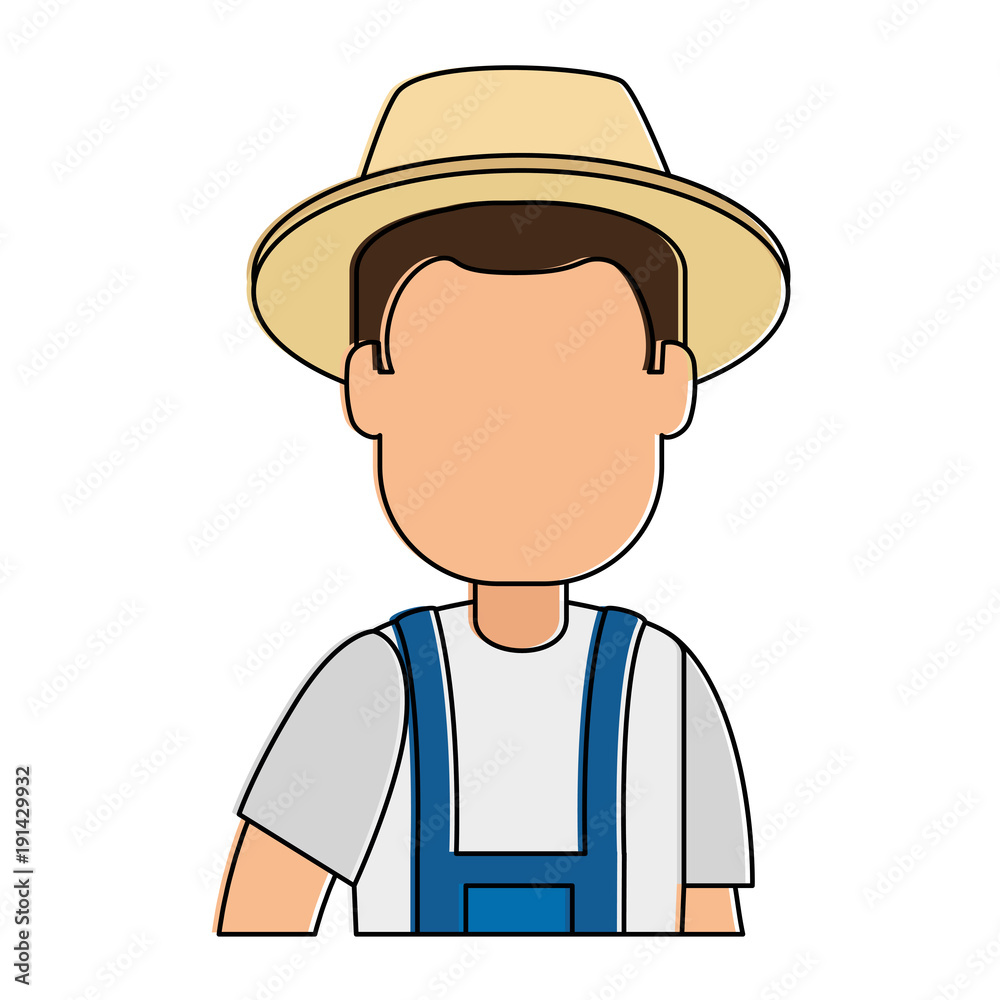 man gardener with overalls and hat avatar character vector illustration design man gardener with overalls and hat avatar character vector illustration design