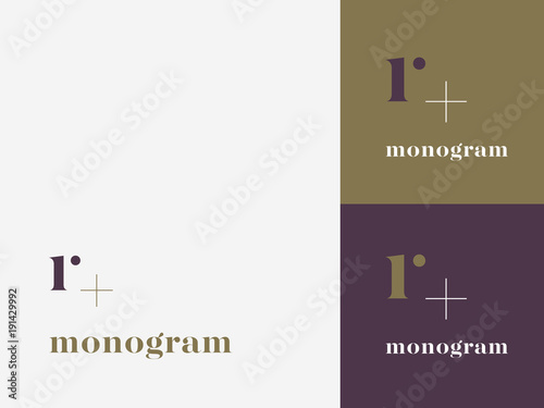 Elegant, monigram logo. R initial.