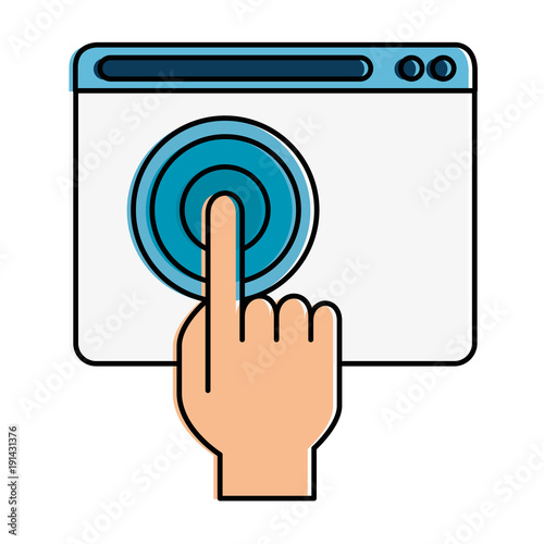 hand touching isolated icon vector illustration design