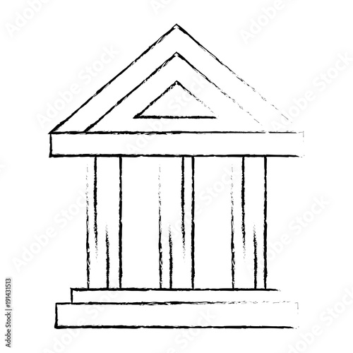 bank building isolated icon vector illustration design