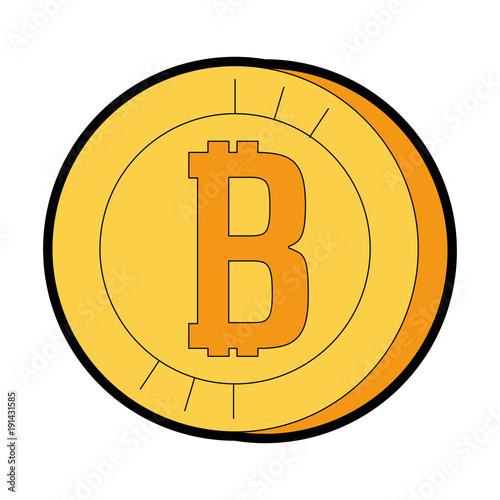 bitcoin virtual money icon vector illustration design