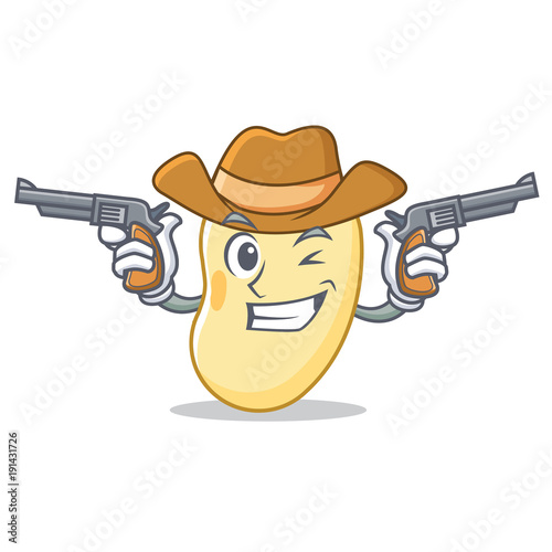 Cowboy soy bean character cartoon