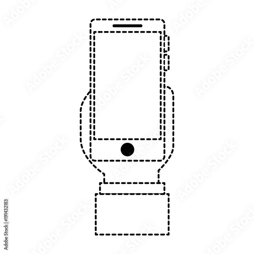 hand user with smartphone device isolated icon vector illustration design