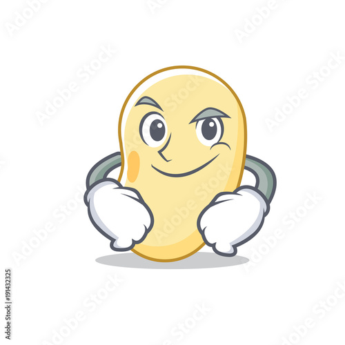 Smirking soy bean character cartoon