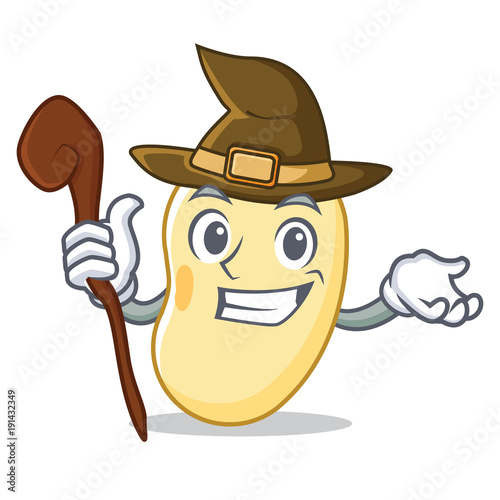 Witch soy bean mascot cartoon