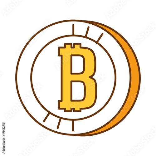 bitcoin virtual money icon vector illustration design