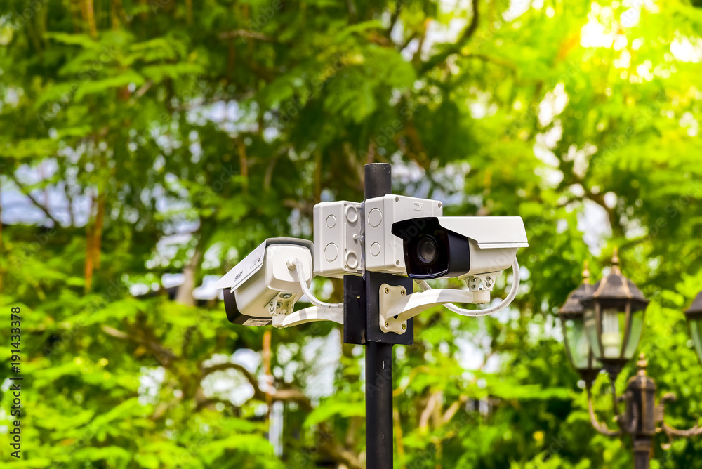 CCTV camera system installed in security area 