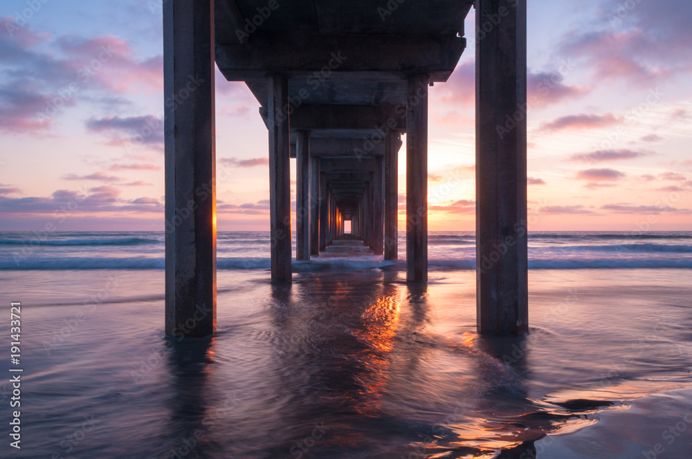 Scripps Pier Sunset in La Jolla - San Diego, California