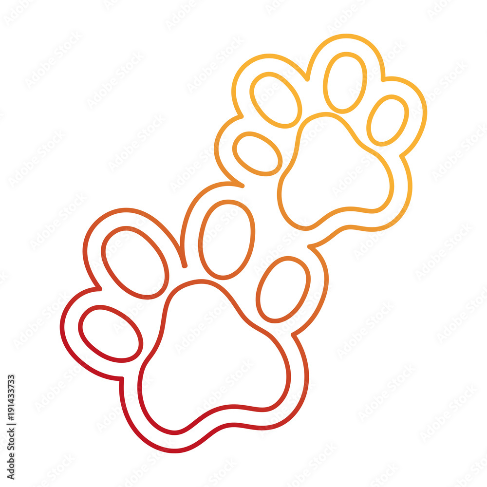Obraz premium dogs footprints isolated icon vector illustration design