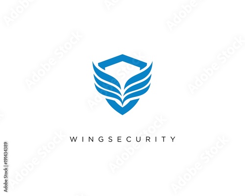 wing shield logo icon template