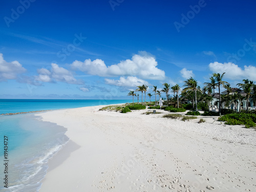 Drone photo of pier in Grace Bay, Providenciales, Turks and Caicos
