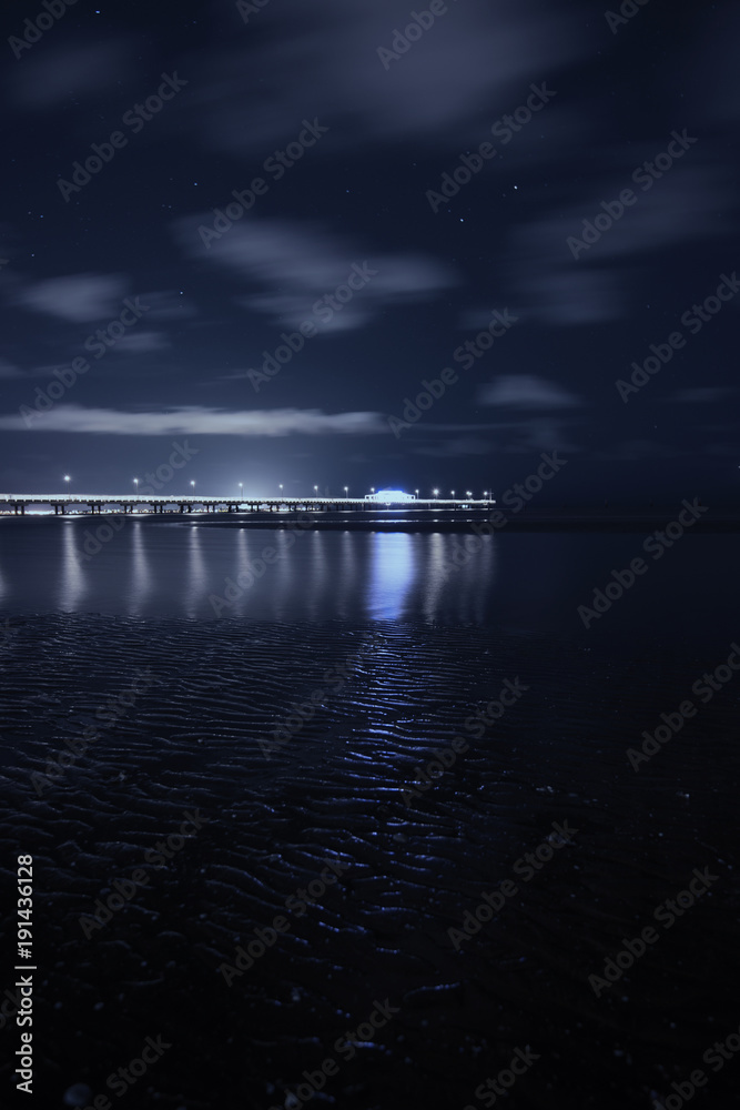 Fototapeta premium Shorncliffe Pier in the evening in Queensland, Australia.