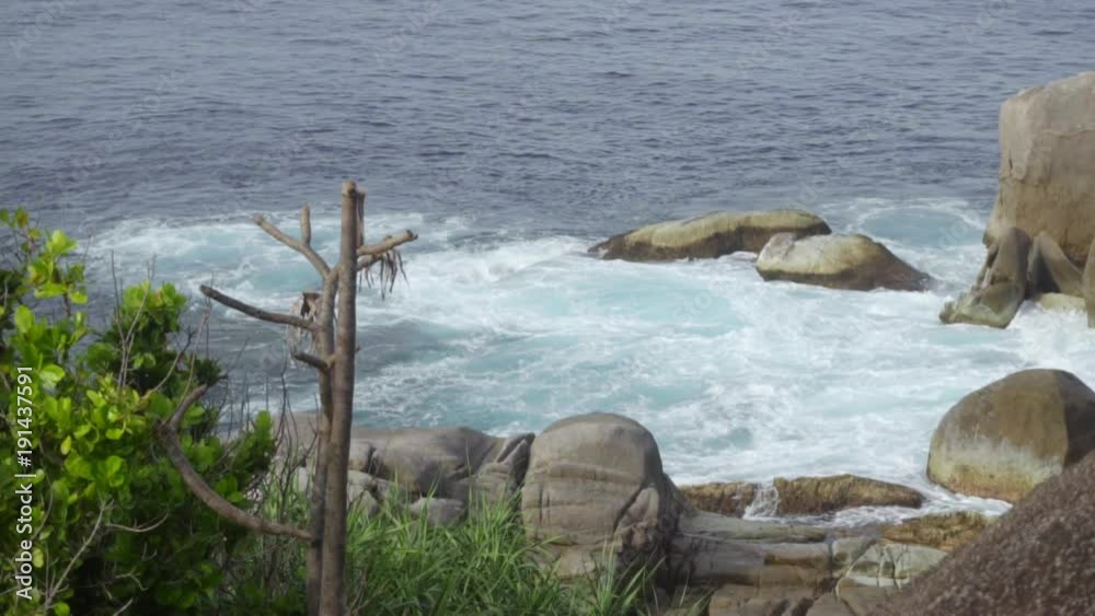 Turquoise rolling wave, slow motion Turquoise rolling wave, slow motion