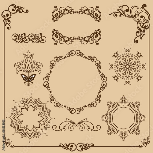 Set of Vintage Design Elements, Luxury Decorative Frame. Vector illustration.