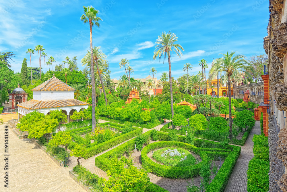 Panoramic view of big and beautiful garden - Gardens of Royal Al