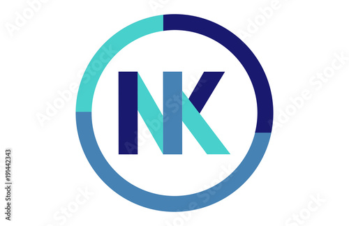 NK Global Circle Ribbon letter Logo