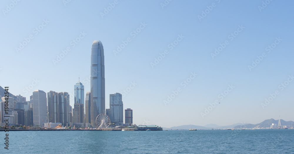 Hong Kong skyline at sunny day