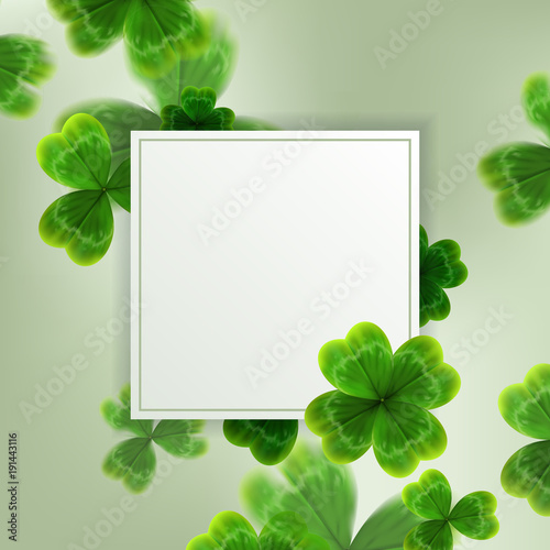 card on St. Patrick's Day. 3d effect clover vector
