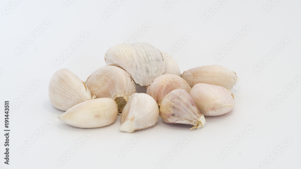 Garlic hot on grey background. cooking concept.