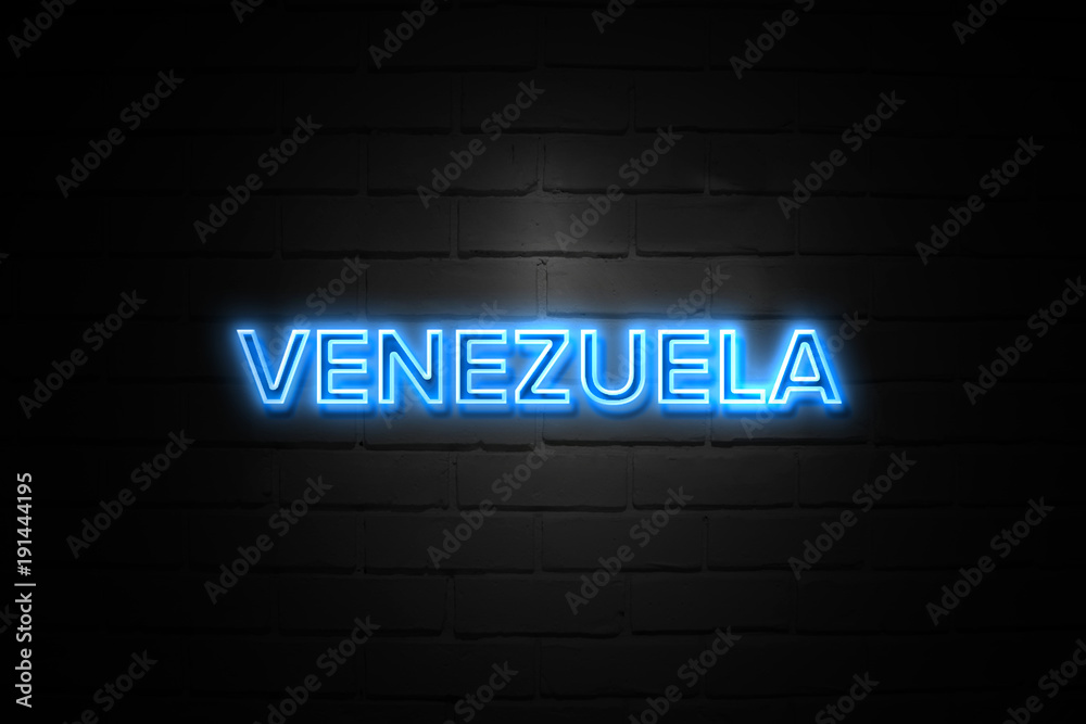 Venezuela neon Sign on brickwall